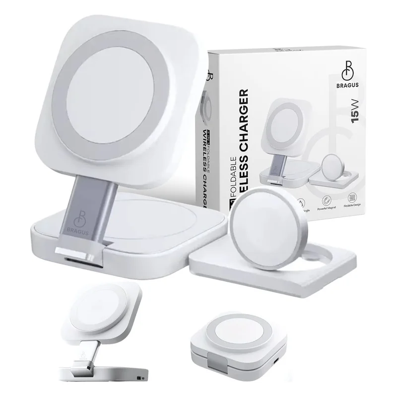 Incarcator wireless Bragus 3 in 1 pliabil
