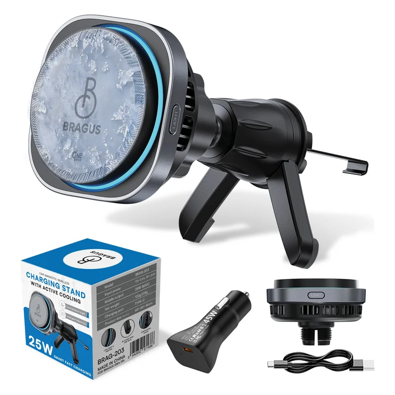 Incarcator wireless Bragus incarcator auto magnetic 25W