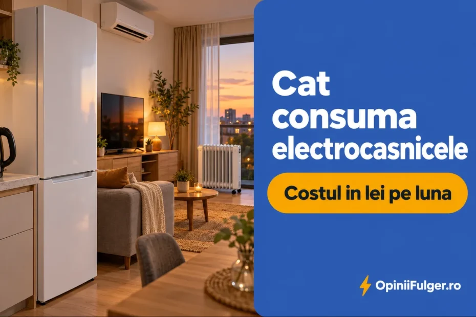 Cat consuma electrocasnicele, costul in lei pe luna pentru fiecare aparat